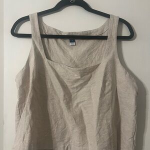 Old Navy square neck cropped linen blend tank top